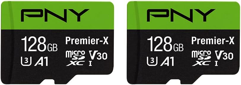 128GB Premier-X C10 U3 V30 A1 microSDXC Flash Memory Card 2-Pack, UHS-I | Up to 100MB/s Read, 4K UHD, Full HD, Smooth