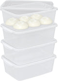 4-Pack 14 L Clear Dough Proofing Box, Food Pizza Storage Container