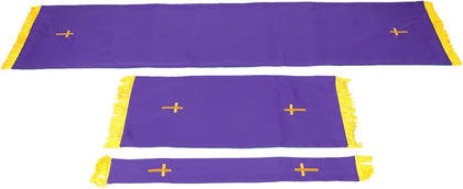 Reversible Church Parament Set with Embroidered Cross, Green Cloth