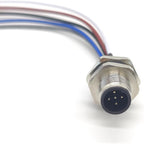 M12 5 Pin Male Connector Cable, A Coded Straight Back Mount Cable Waterproof Male Aviation Socket UnShielded Electrical Cable IP67 Sensor Receptacle（0.5Meter）