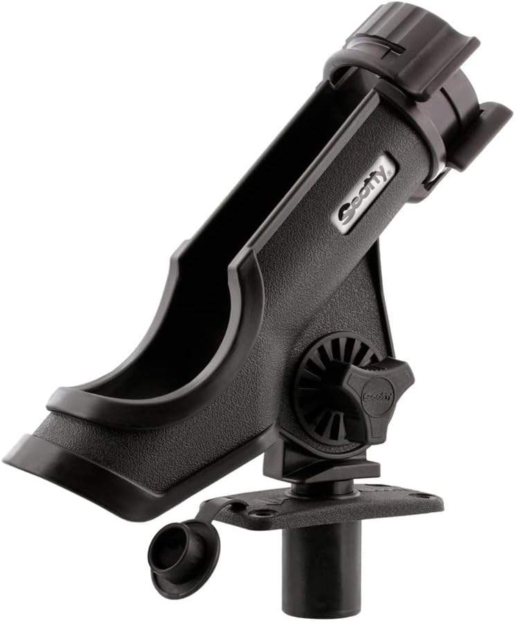 Scotty 0231-BK PowerLock Rod Holder, with 0244 Flush Deck Mounts, black