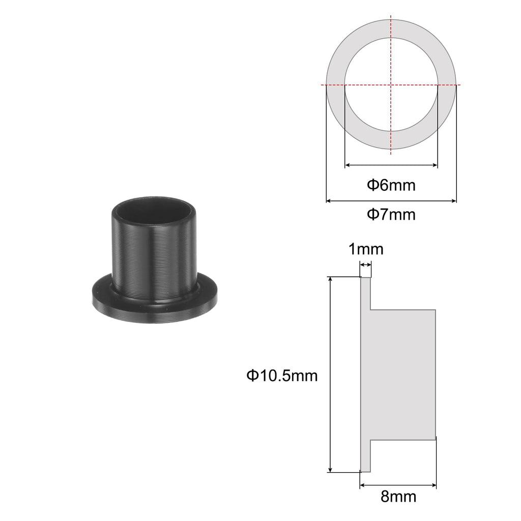 HARFINGTON 8pcs Flanged Sleeve Bearing POM Bushing 6mmBorex7mmODx8mmL