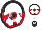 RASTP 12.6 Inch Boat Steering Wheel, Marine Steering Wheel (Style A-Red)