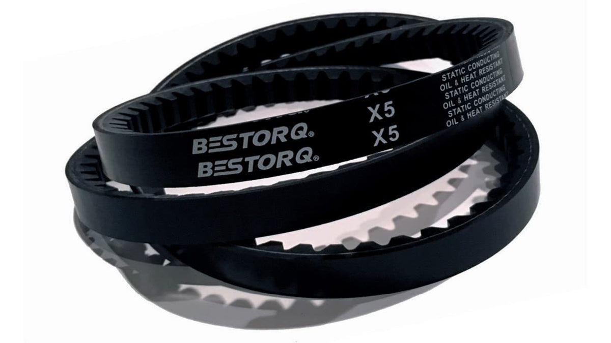 BESTORQ AX24 Cogged V-Belt, Raw Edge X5 EPDM V-Belt, Black, 26" Outside Circumference x .51" Width x .34" Height, Pack of 1