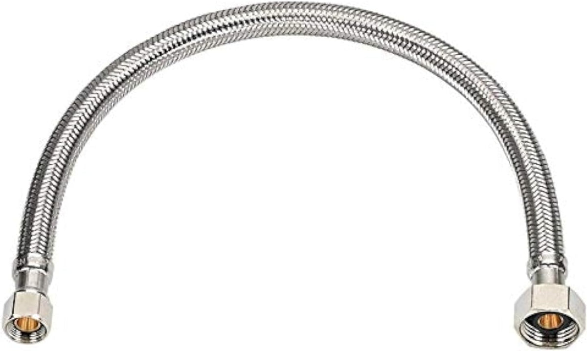 Plumbing 30" x 1/2" Fip x 3/8" Comp S.S Braided Flexible Water Hoses Connectors,Faucet Supply Line,Faucet Water