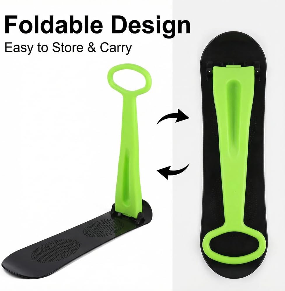 Snow Scooter, Fold-up Snowboard with Handlebar Kick-Scooter Sliding Snow Sled for Kids and Adults, Toddlers Ski Skate