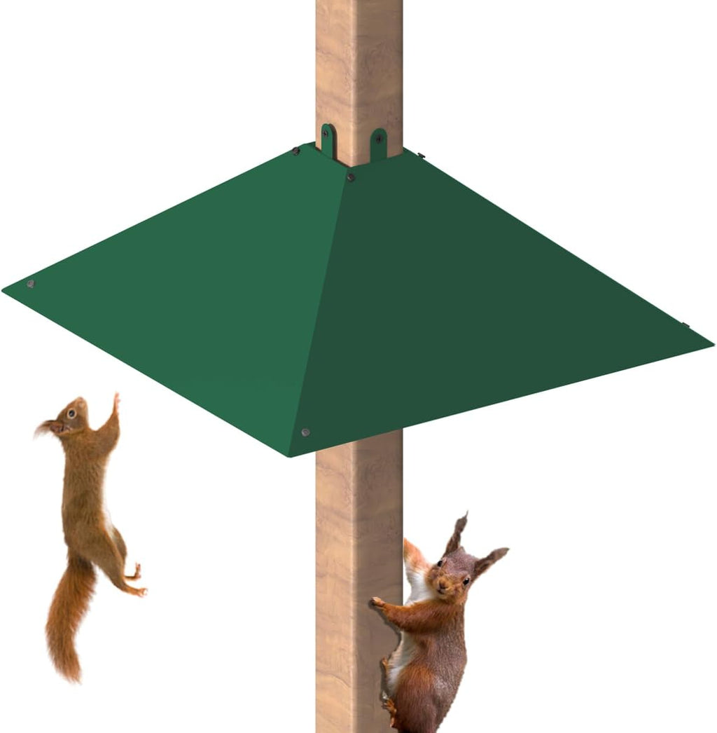 Metal Squirrel Baffle for 4x4 Post, Outside Wooden Pole Mount Squirrel Guards for Bird Feeders, 17 Inch Squirrels