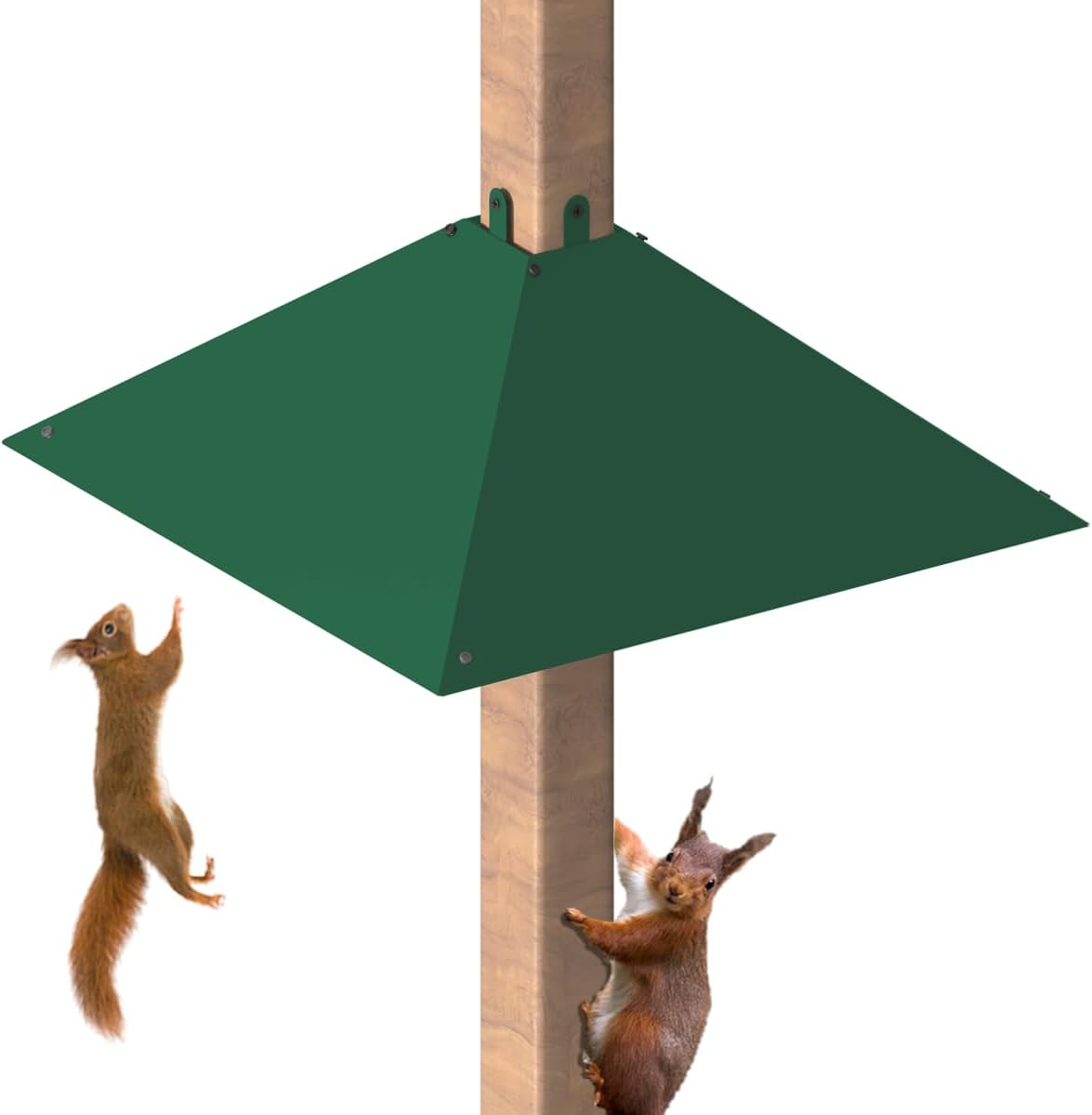 Metal Squirrel Baffle for 4x4 Post, Outside Wooden Pole Mount Squirrel Guards for Bird Feeders, 17 Inch Squirrels