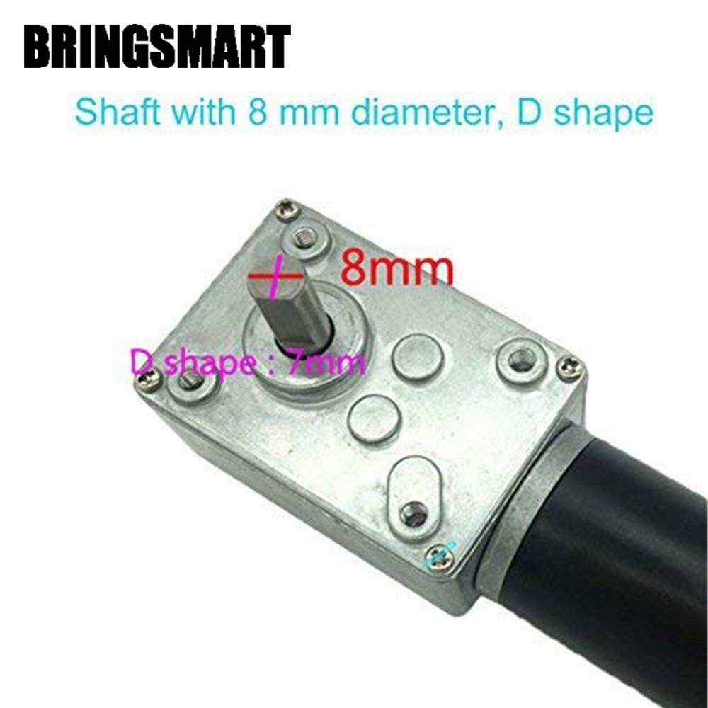 BRINGSMART 12V 27rpm DC Worm Gear Motor Self-Locking Mini Engine Turbine