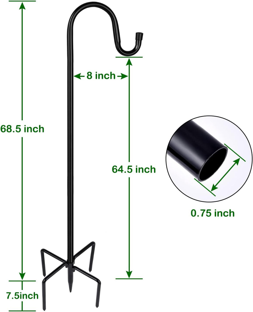 Shepherd-Hooks Adjustable for Bird-Feeder Lantern Plant-Hook Garden-Stake - Plant Stand Hanger for Outdoor Flower
