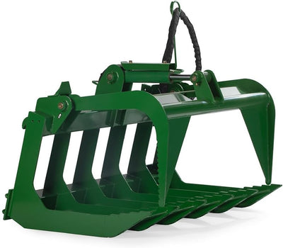 48" Grade 50 Economy Series Root Grapple Bucket Fits John Deere Hook and Pin Connection, Single Cylinder Hydraulic