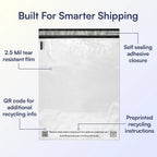 100 Count, 12x15.5 inch Eco Friendly Poly Mailers 100% Recycled Packaging Envelopes Supplies Mailing Bags 2.5 Mil