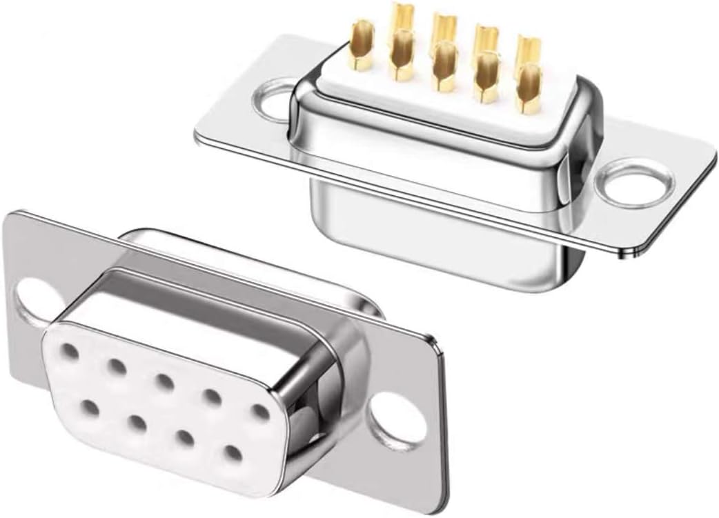 10PCS Gold Plated Joints DB9 RS232 D-SUB Serial Solder Cup Connectors