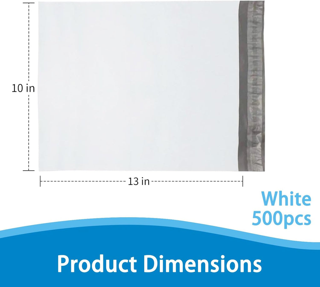 Poly Mailers Envelopes Shipping Bags Self Sealing,10"x13", 500 Bags