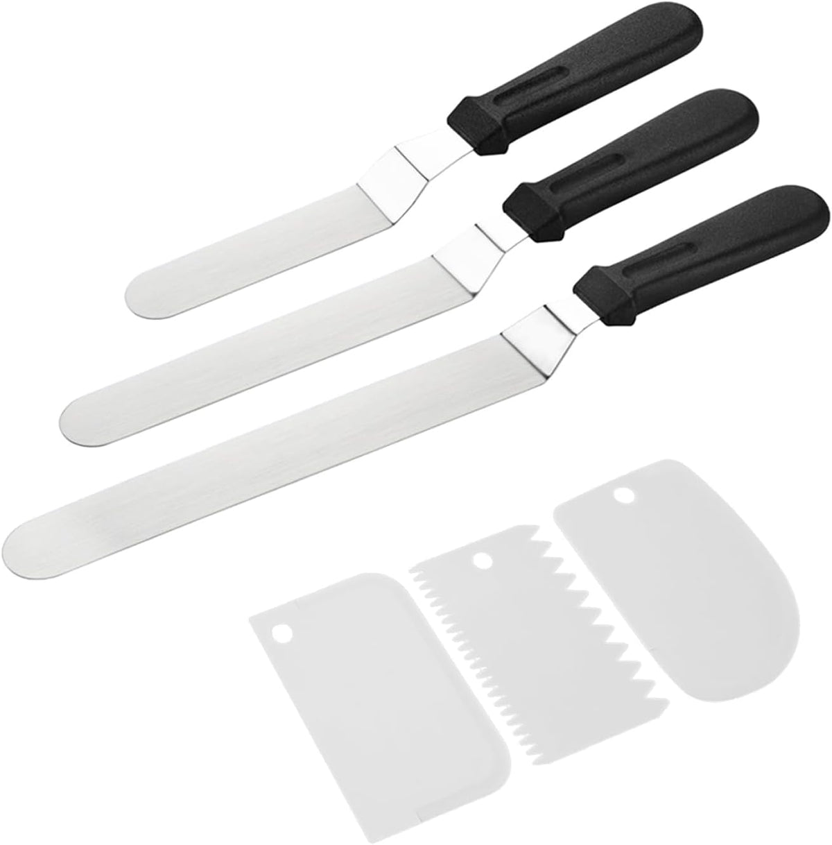 Offset Icing Spatula Set for Cake Decorating, Stainless Steel