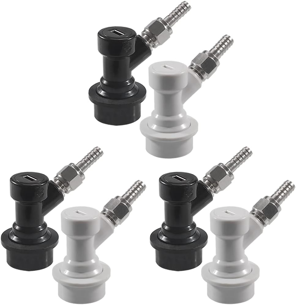 Ball Lock Keg Quick Connect Keg Connector Ball Lock Fittings with Swivel Nuts 3/16“ for liquid hose 5/16” for gas