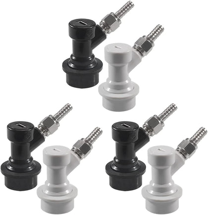Ball Lock Keg Quick Connect Keg Connector Ball Lock Fittings with Swivel Nuts 3/16“ for liquid hose 5/16” for gas