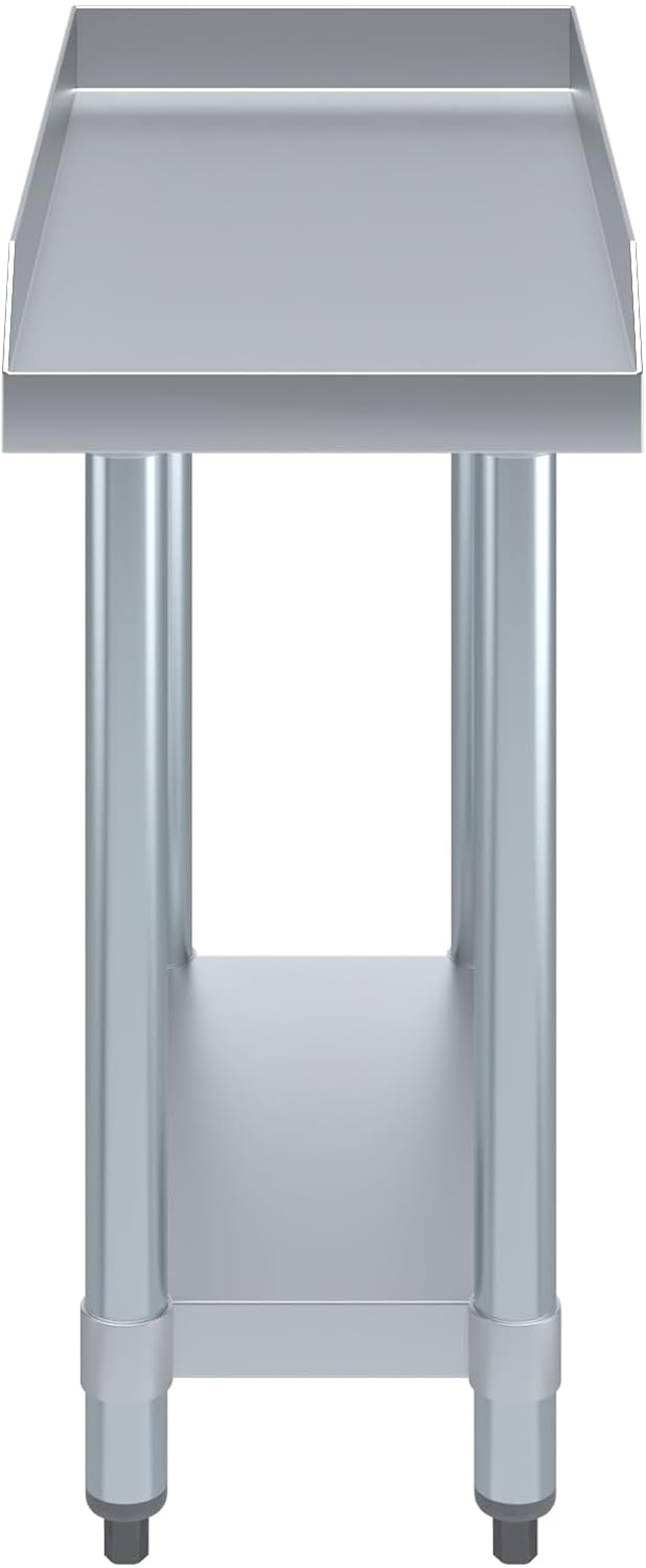 24 x 12 in. Stainless Steel Equipment Stand, 24 in. High - NSF 18-Gauge Top with Undershelf & Adjustable Feet |