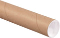 ProLine 6" x 24" Kraft Heavy-Duty .125" Thick Jumbo Mailing Shipping Tubes with Caps (1)