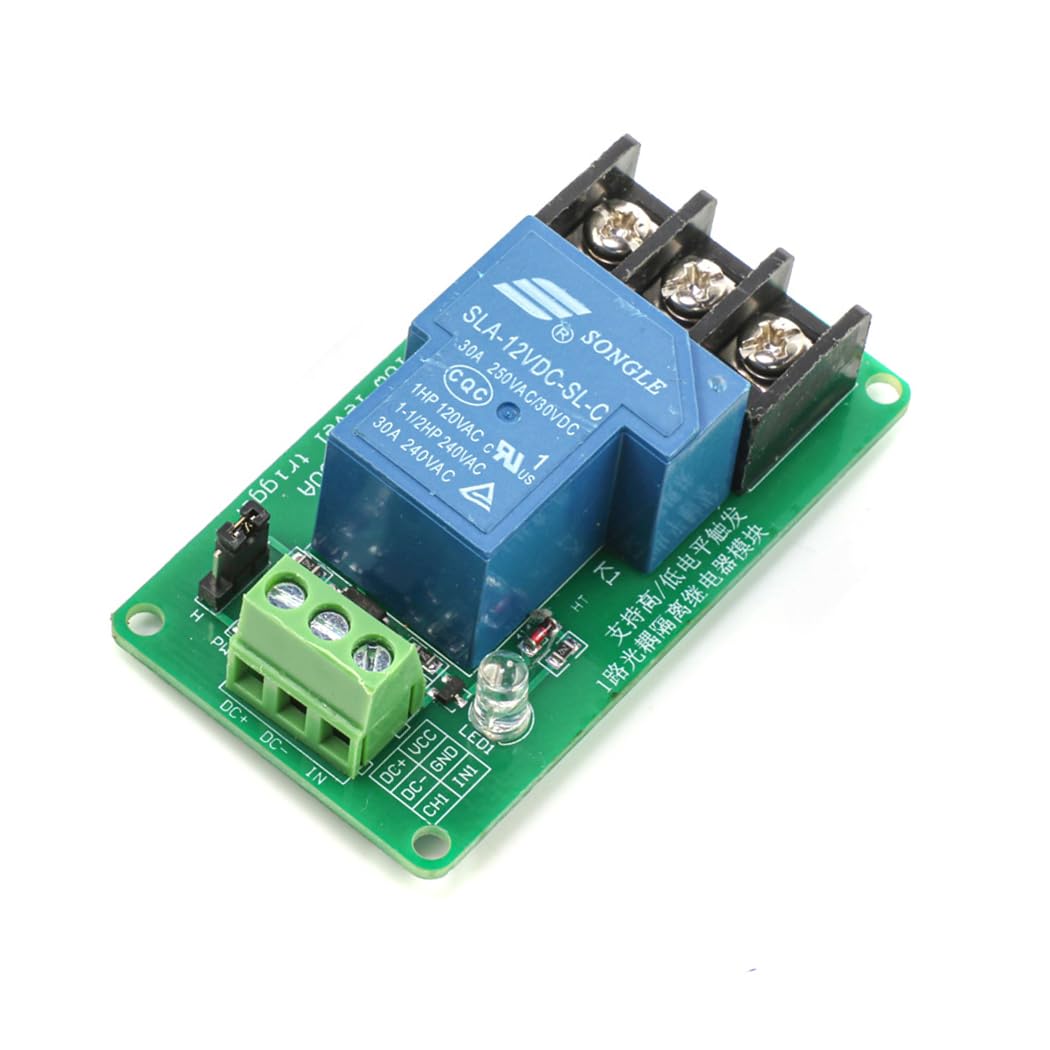 HiLetgo 2pcs 12V 30A One Channel Relay Module Optocoupler Isolation High and Low Trigger 12V
