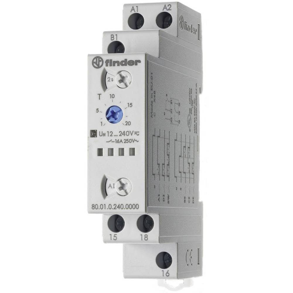Time delay Relay Finder 80.01.0.240.0000-1 Multifunction Time Range: 24 h (max) 1 Inverter (RT) 1 pc(s)