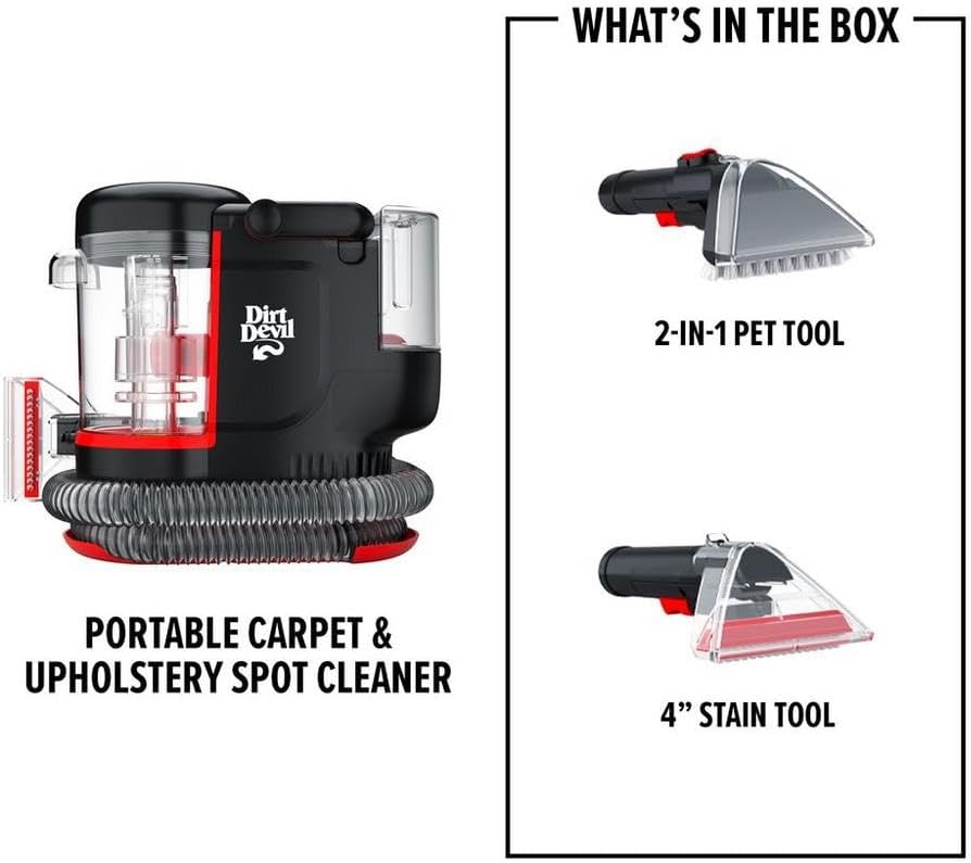 Portable Spot Cleaner Machine for Carpet and Upholstery | Powerful Suction Spot Cleaning Machine with Versatile