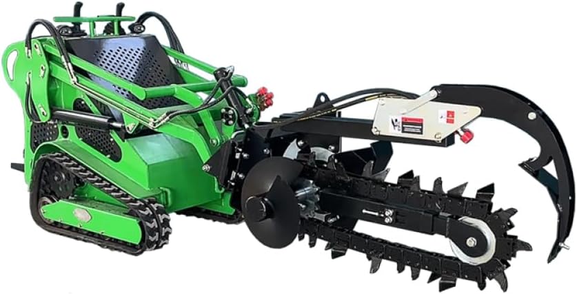 Skid Steer Trenchers Attachment with Adjustable Depth Control Foot and Three Different Chain Options, Universal Mount