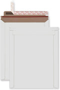Rigid Mailers 30 Pack 9.25 x 11.75 inches White Self Seal Stay Flat Bulk Cardboard Kraft No Bend Mailers Peel and