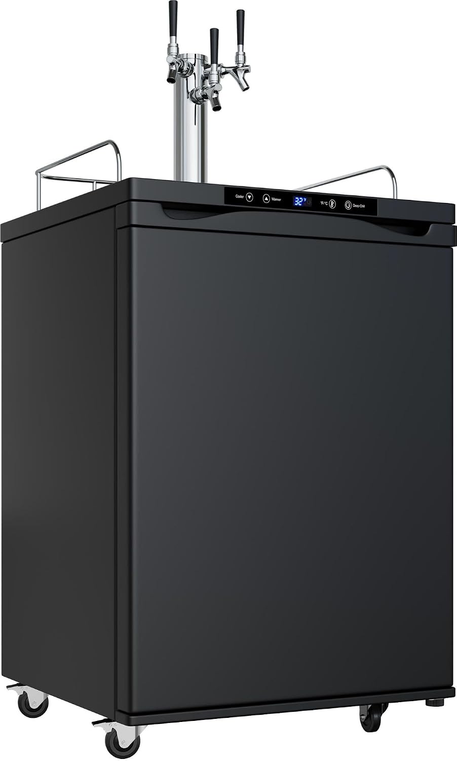 KC3000TRIP Full Size Triple Tap Kegerator with Digital Display - Black