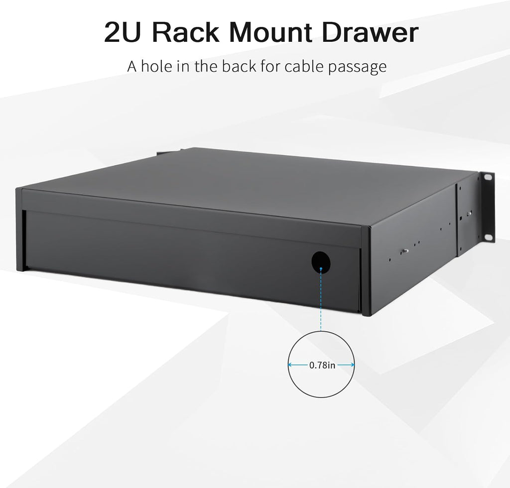 2U Rack Drawer, Designed for 19-inch Network Equipment, Servers or Cabinet Enclosures.