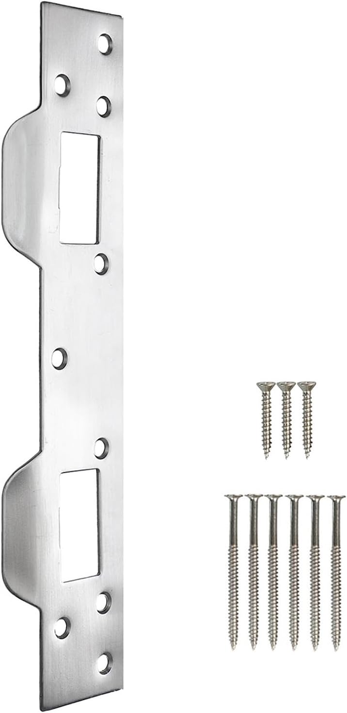 Door Strike Plate Reinforcement Plate, Front Door Strike Plate, Double Strike Plate for 5-1/2 in. Hole Centers, Heavy