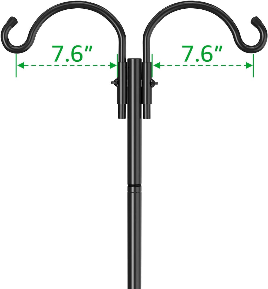 2 Pack Adjustable 84inch Double Shepherds Hook for Outdoor