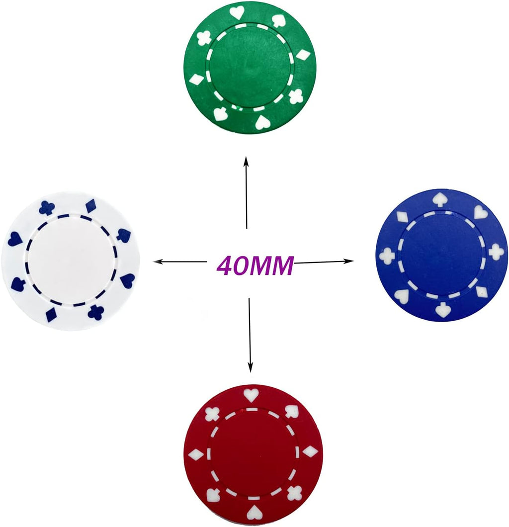 Casino Poker Chips - 11.5g Suited Design - 4 Colors