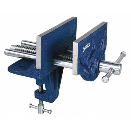6-Inch Portable Woodworking Vise, Dual Mount Bench Clamp or Bolt-Down, Cast Iron with Toe-In Jaws and Chrome-Plated