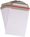 100 Pack 6X8 inch Self Seal Photo Document Mailers Stay Flat White Cardboard Envelopes White Photography Mailers for
