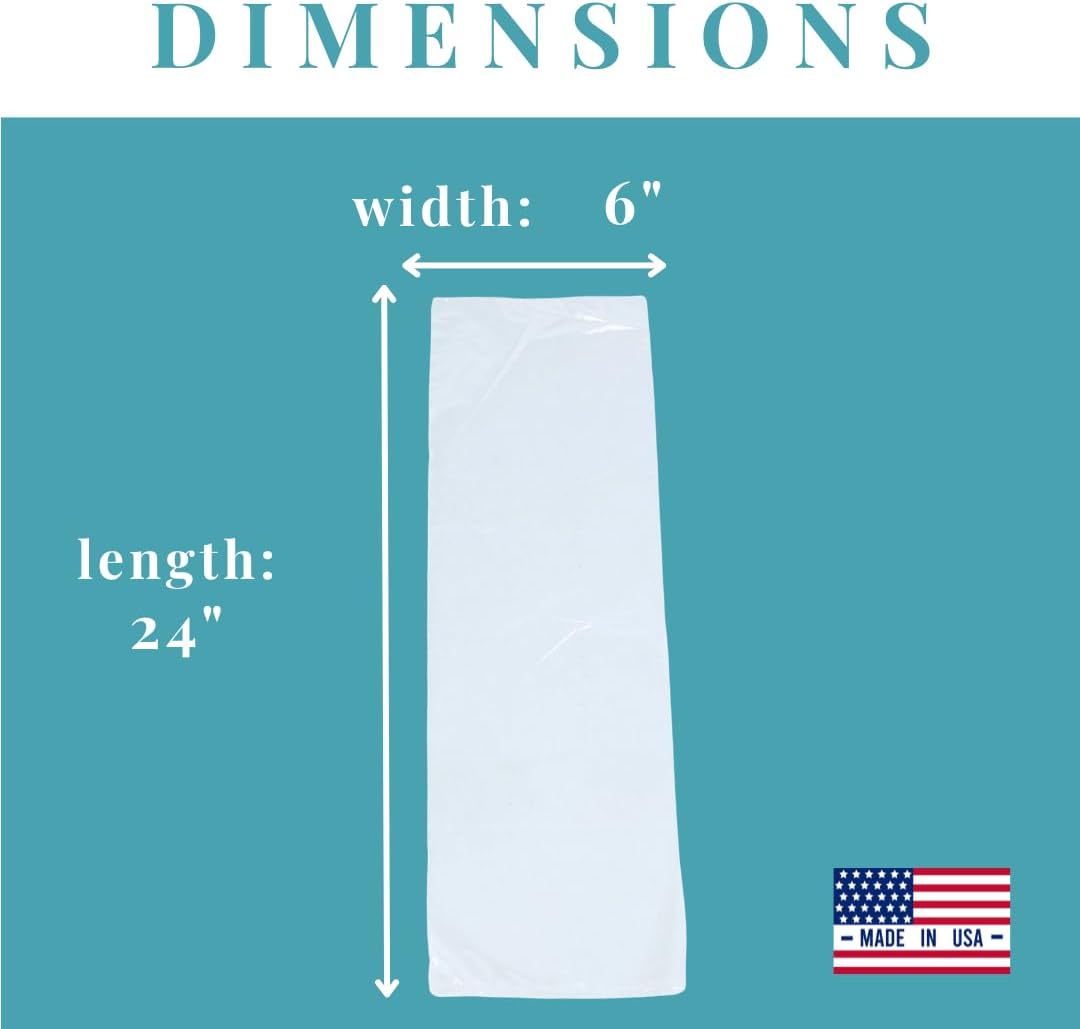 2 Mil 6 x 24 Inch Flat Open Clear Poly Bags - 100 Pack