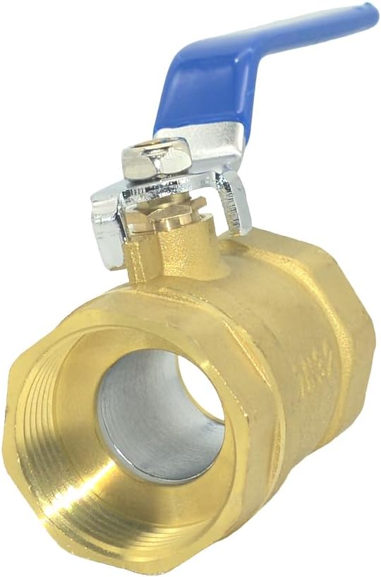 VARMHUS NPT Female Brass Full Port Ball Valve Vinyl Handle WOG1000 (1-1/4'')