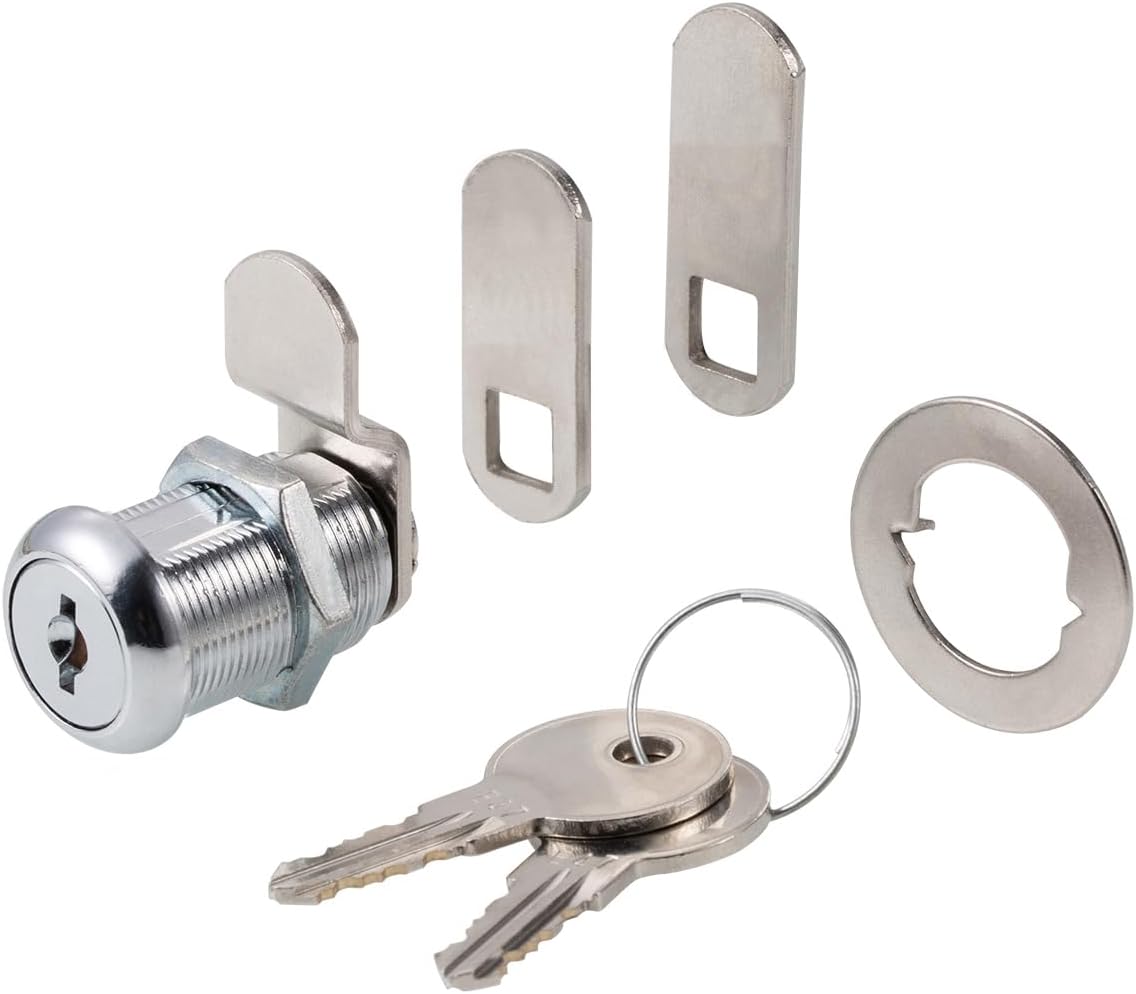 Cabinet Cam Locks Keyed Alike, 1” Cylinder Cam Locks for Tool Box RV Compartment Mailbox Vending Machine Drawer File