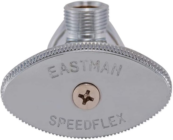 Multi-Turn Angle Stop Valve with Nut and Sleeve, 3/8 Inch OD x 5/8 Inch OD, Chrome Plate, 48290LF