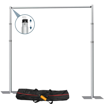 10x 8.6ft Pipe and Drap Backdrop Stand Kit,Heavy Duty Adjustable Frame Backdrop Stand for Event, Birthday Party