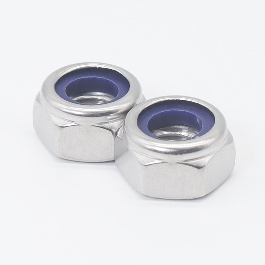 M3 x 0.5mm Lock Nuts,304 Stainless M3 Nylon Insert Locknuts for Bolts, M3 Nylock Nuts 200pcs
