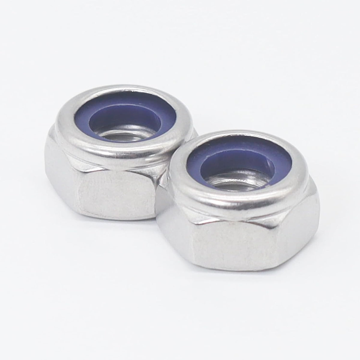 M12 x 1.75mm Lock Nuts,304 Stainless M12 Nylon Insert Locknuts for Bolts, M12 Nylock Nuts 15pcs
