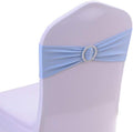 10PCS Chair Cover Stretch Band with Buckle Slider Sashes Bow Wedding Banquet Chair Decoration (Light Blue)