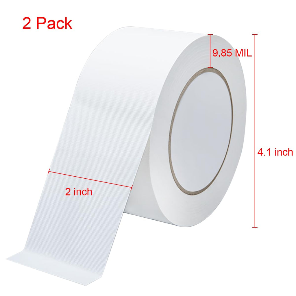 2 Pack White Duct Tape Heavy Duty Waterproof 40 Yards x 2 Inch Total
