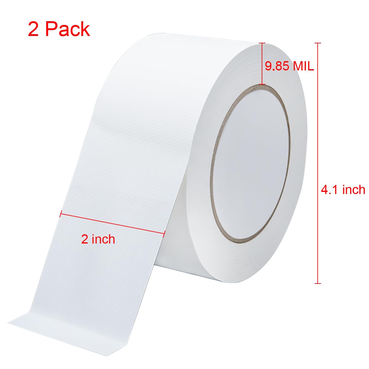 2 Pack White Duct Tape Heavy Duty Waterproof 40 Yards x 2 Inch Total