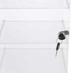 4 Shelf Acrylic Display Case with Lock, Clear Locking Countertop Showcase | Clear Acrylic Countertop Display Case for