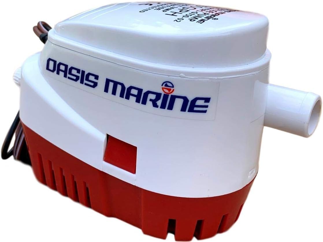 OASIS MARINE 750 GPH 12V Auto Bilge Pump, Built-In Float Switch, 3/4" Hose