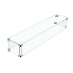 31x7x5.5 Fire Pit Glass Flame Wind Guard,Thick Tempered Glass Rectanglar FirePit Flame Shield with Aluminium