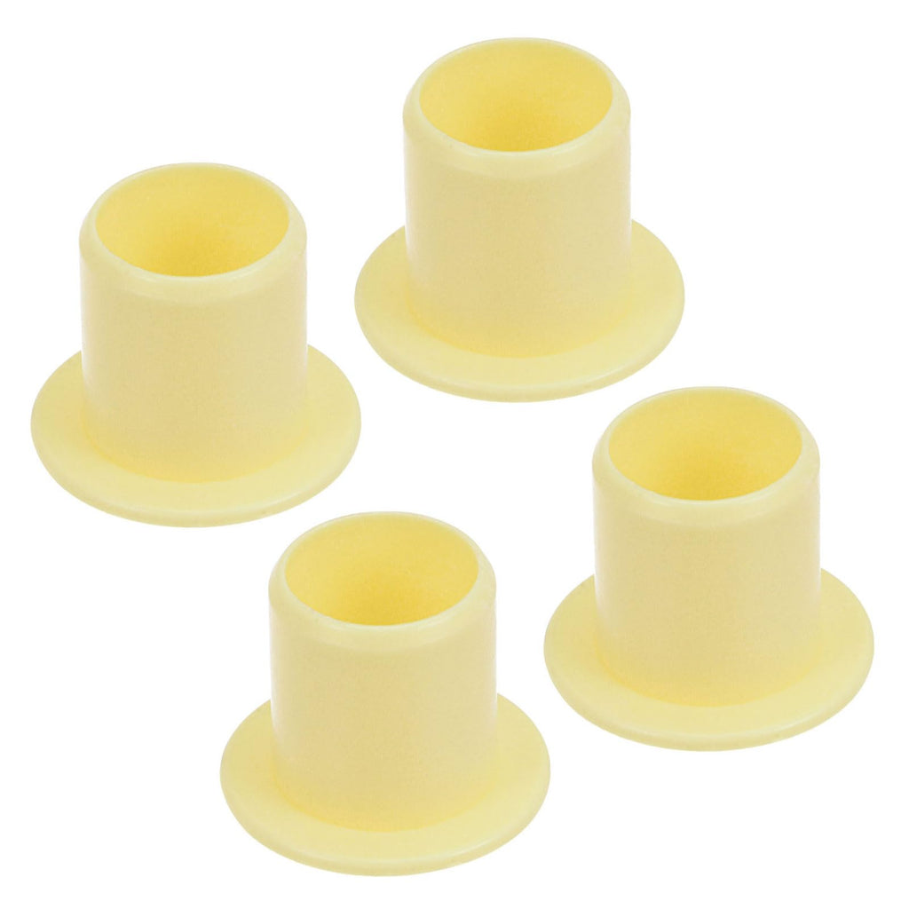 Kozelo 4pcs Flanged Sleeve Bearing - [10mm x 12mm x 12mm] POM Oilless Bushing for Equipment Machine Use | Yellow