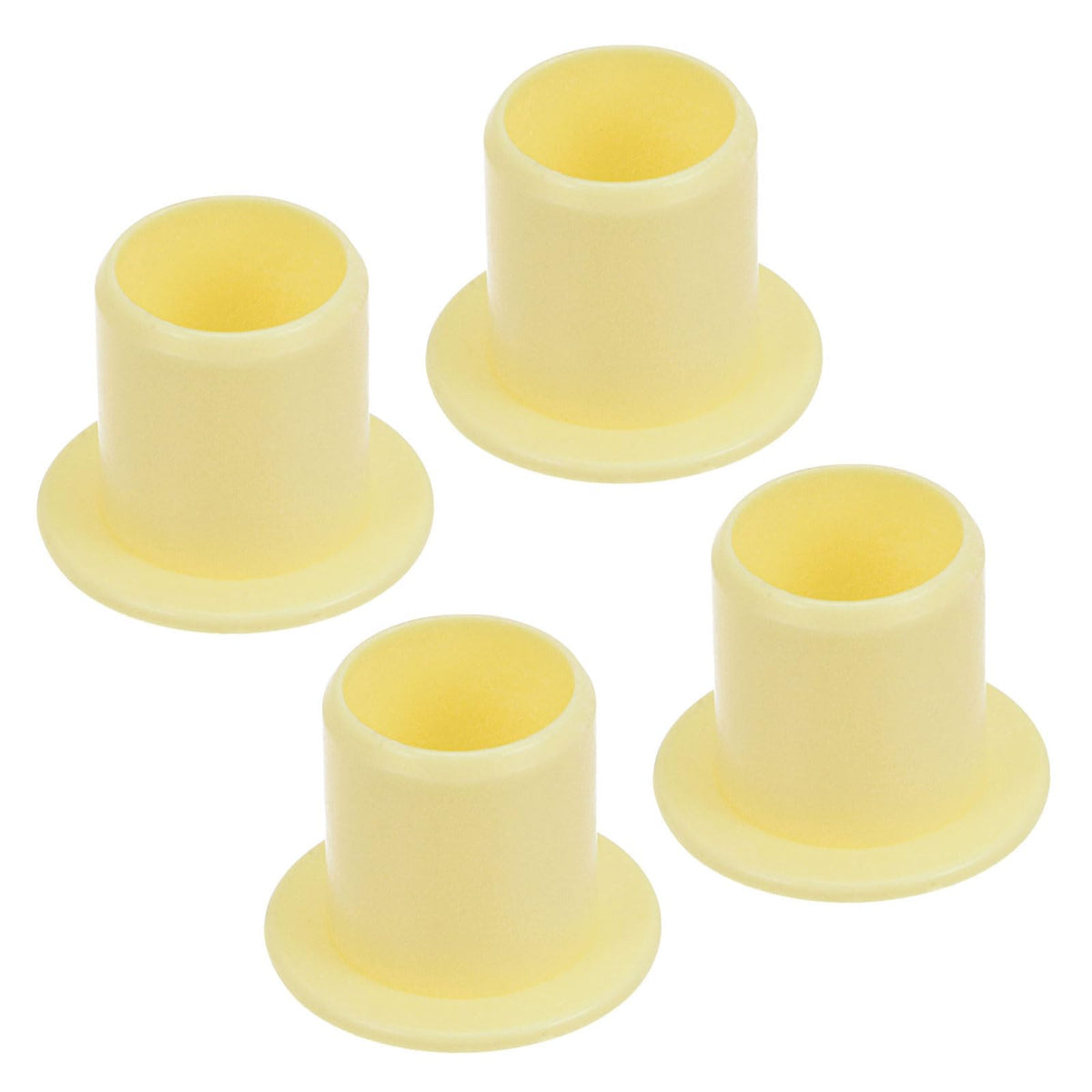 Kozelo 4pcs Flanged Sleeve Bearing - [10mm x 12mm x 12mm] POM Oilless Bushing for Equipment Machine Use | Yellow